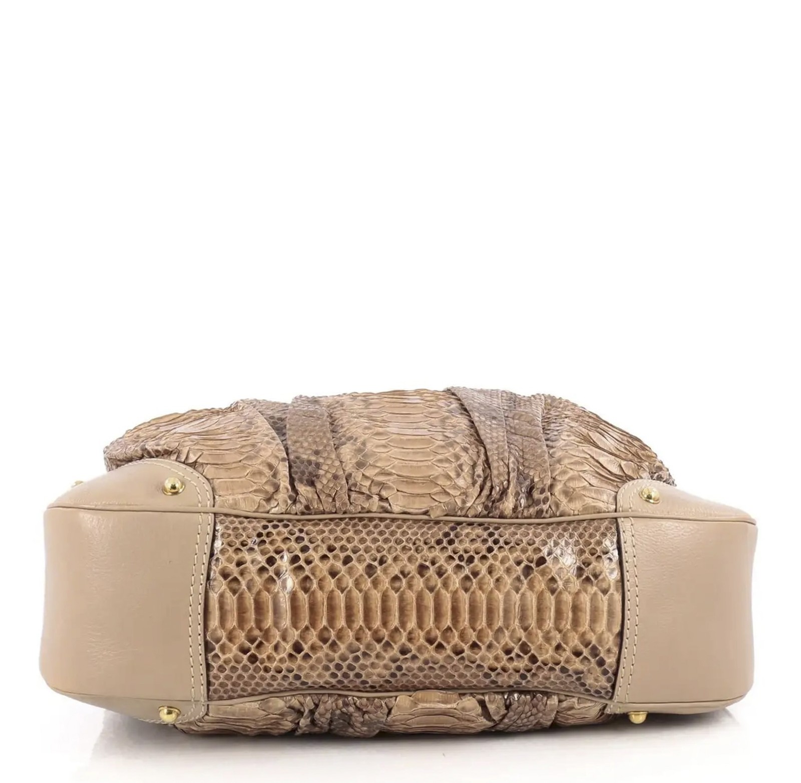 GUCCI Large Beige Neutral Python Jockey Hobo Tote… - image 3