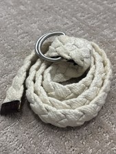 J. Crew Cotton Braided Belt Leather Trim Size Small Women  s Classic Preppy