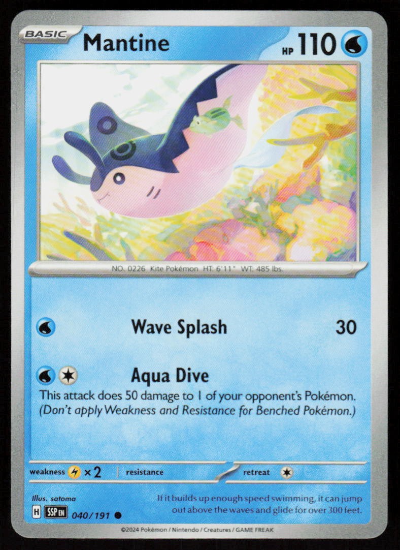 Mantine 040/191 Common Surging Sparks Pokemon Near Mint