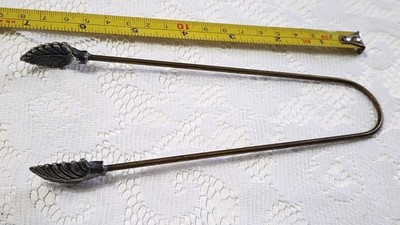 VINTAGE U-SHAPED WIRE FRAME LEAF CLAW-LIKE TIPPED ICE CUBE BUCKET TONGS   