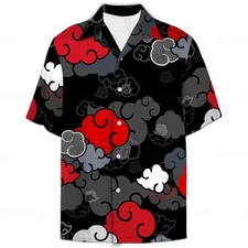 Akatsuki Hawaiian Shirt Akatsuki Summer Shirt Akatsuki Naruto Button Shirt