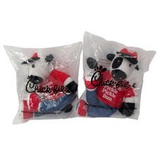 Chick-fil-A Plush Cow Set of 2 Eat Mor Chikin Bun Pickle Bun Mascot New Sealed
