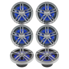 6 x Enrock Marine High-Performance 6.5" Speakers Charcoal
