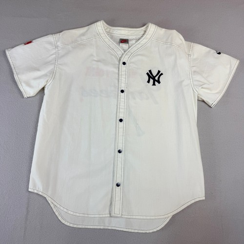 Vintage Nike New York Yankees MLB Baseball Cotton Blend Jersey Mens XL Navy