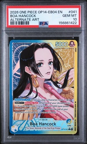2026 ONE PIECE OP14-EB04-THE AZURE SEA'S SEVEN ALTERNATE ART BOA HANCOCK PSA 10