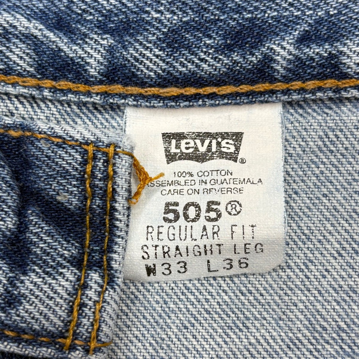 Vintage Levis 505 Regular Fit Straight Leg Jeans Blue Denim W33