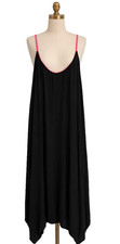NY Collection Whimsygoth Dress Womens Small Black Chiffon Sleeveless Asymmetric