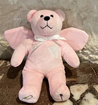 Pink Tooth Angel Holy Bear Embroidered Tooth Pocket On Chest + Toothbrush NWOT