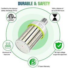 80W 480V LED Corn Light E39 Base Industrial Factory Workshop Garage Bulb 6000K