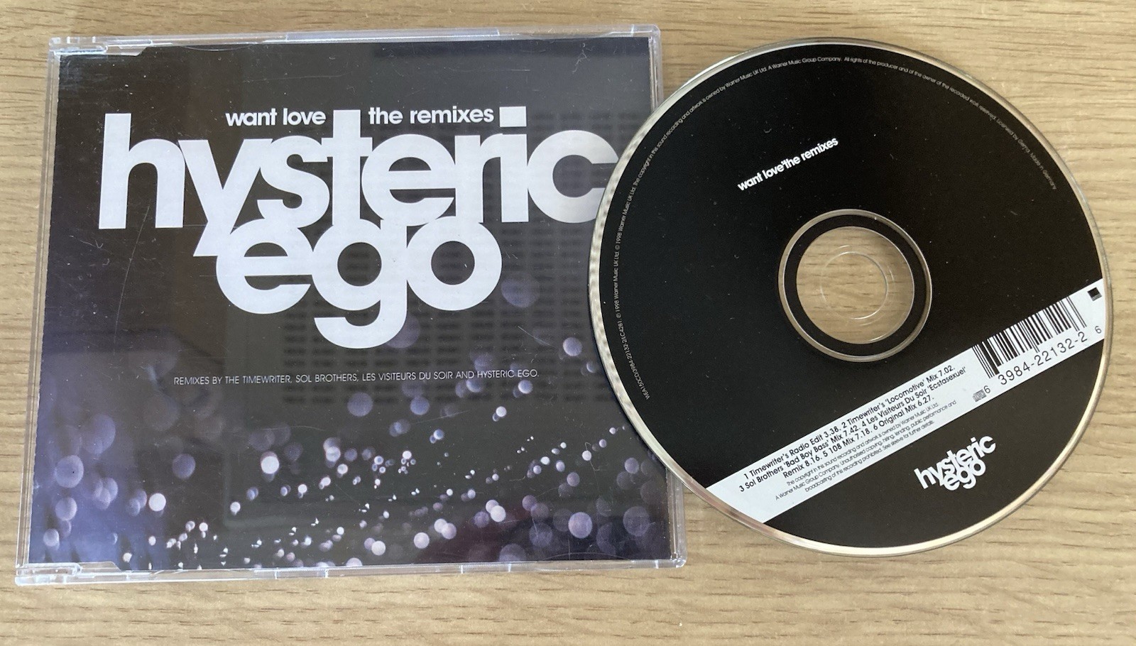 Want Love Hysteric Ego 6-track Remix CD Single Original 1998 Timewriters/Origina