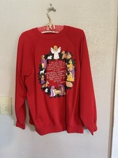 Vintage 1990s Plus Size XL Red Women  s Sweatshirt Made In USA Christmas Jesus