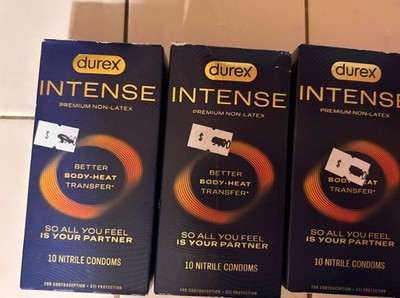 Durex Intense Nitrile Condoms 10 Count Pack of 3