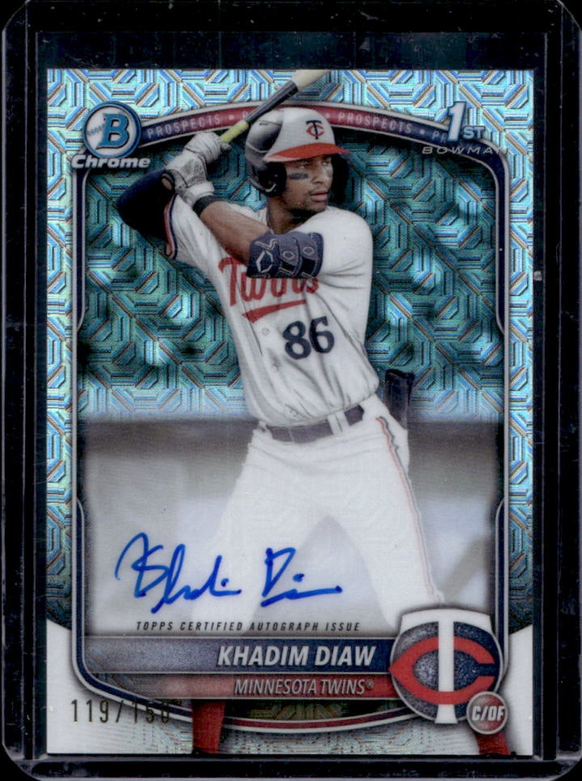 2025 Bowman Khadim Diaw Chrome Auto HTA Choice Refractor 1st #/150 Twins