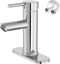 Chrome Bathroom Faucet 1 Hole, Single Lever Bathroom Sink Faucets Modern Deck M