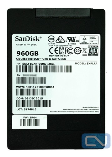 SanDisk CloudSpeed Eco Gen II 960GB SDLF1DAR-960G-1HA1 SATA 6Gb/s 2.5" SSD - Picture 1 of 2