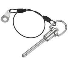 M METERXITY Push-Button Ball Locking Pin, 1/4" [6mm] Dia., 6mm x 40mm, Silver