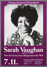 SARAH VAUGHAN – rare vintage original Hamburg 1975 jazz concert poster