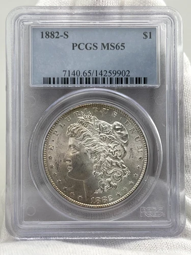 1882-S $1 Morgan Dollar 90% Silver PCGS MS65 US Coin
