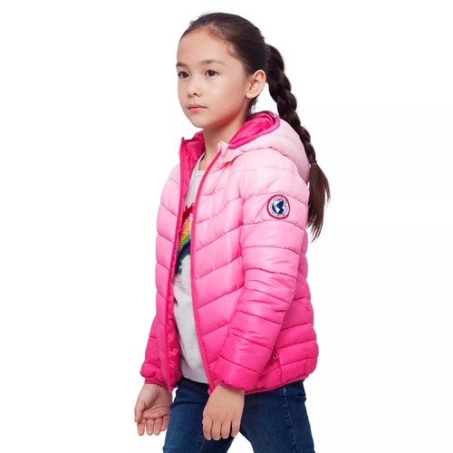 Rokka&Rolla Girls' Reversible Light Puffer Jacket Coat-Rose Pink Ombre, size - Picture 3 of 9