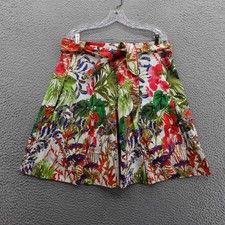 Soft Surroundings Bold Floral Skirt Size Large Petite Multi Womens Tropical Belt