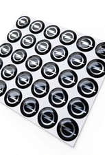 2x Opel Logo Sticker 14mm Epoxy Resin Flat Key Car Sticker