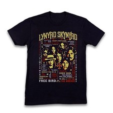Rare Lynyrd Skynyrd Song List T-shirt, Unisex Black Cotton T-shirt, Size S-5