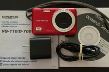 Olympus VG-110 D-700 Red Digital Camera  Charger Tested