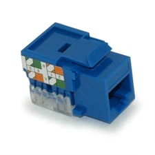 Keystone Jack Insert/Punch-down - Cat 5E RJ45 Networking  Blue