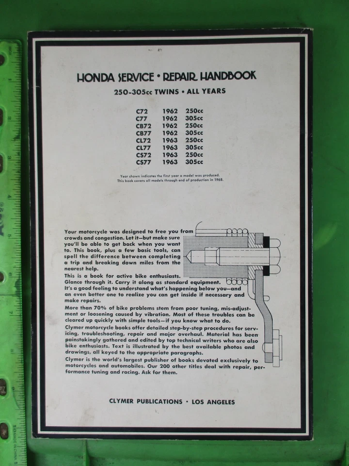 Clymer Honda CB72 CB77 CL72 CL77 C72 C77 Servizio Repair Manuale 172 Pagine M331 - Immagine 3 di 4