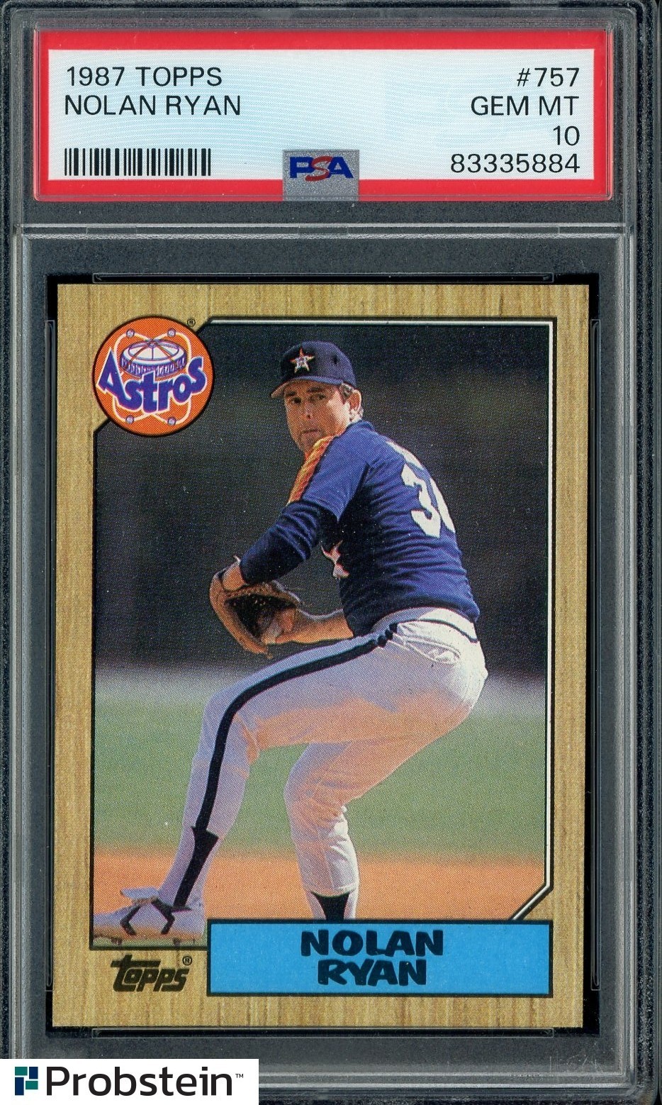 1987 Topps #757 Nolan Ryan Houston Astros HOF PSA 10 GEM MINT