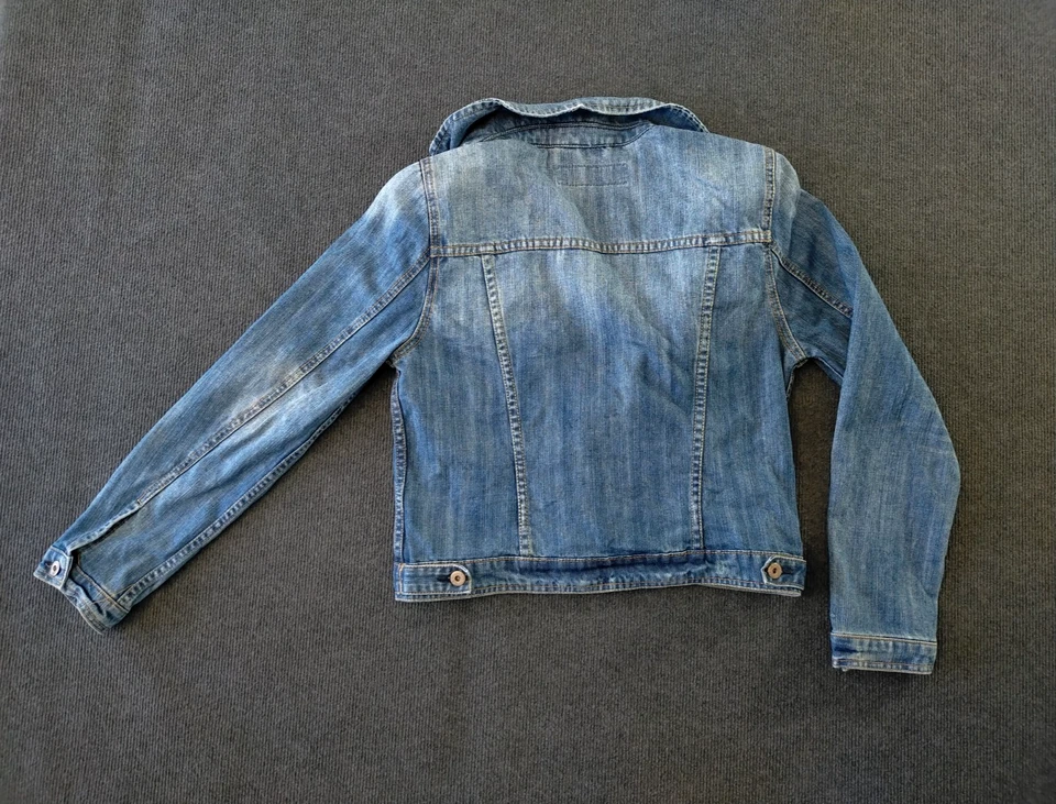 Just Jeans Women's Size 14 Jacket Denim Blue Faded Distressed Trucker - image 2 of 4