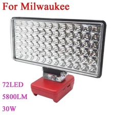 Milwaukee LED Work Light Flashlight Torch for 18V 20V Li-ion Battery 72 Beads