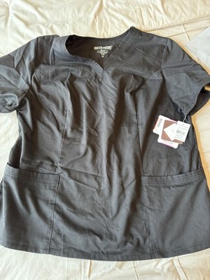 Greys Anatomy Scrub Top Black New With Tags V Neck Front Pockets 3XL