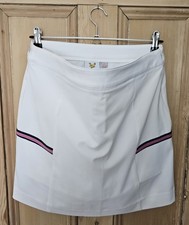 Lyle & Scott Ladies Golf Skort Size 12 New Without Tags -White - Blue/Pink Trim
