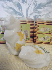 2 x Hutschenreuther Blütenträume Osterartikel Figur Katze und Frosch in OVP