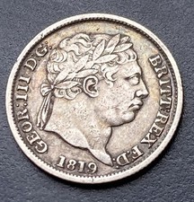 1819 George III Silver Shilling Coin Lot B26