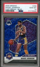 2020-21 MAGIC JOHNSON /85 PSA 10 POP 1 Panini Mosaic #288 Fast Break Blue 