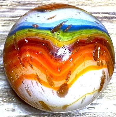 JAS/DABO SUPA-DUPA COLORFUL RAINBOW HIPPY LUTZ MARBLE SHOOTER  75'' M553
