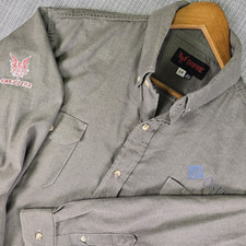 DrifIre FR Shirt Mens Large Gray Flame Resistant Cat 2 / 2112 Long Sleeve USA