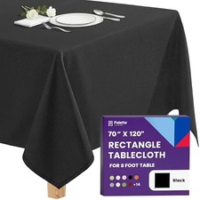 Gee Di Moda Rectangle Tablecloth - 70 x 120 Inch 120" x 70" Rectangular Black