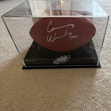 Carson Wentz Signed Wilson The Duke NFL Football Eagles Fanatics Authentic +case