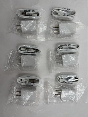LOT OF 6 SHARRK FOR APPLE CHARGE/ SYNC CABLE 3FT WITH CHARGING BOX IN WHITE