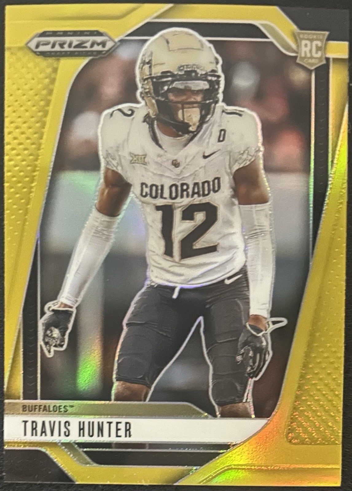 2025 Panini Prizm Draft Picks Travis Hunter RC #20 Gold Prizm /10 Colorado