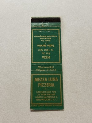Mezza Luna Pizzeria Woonsocket Rhode Island Matchbook Cover 950