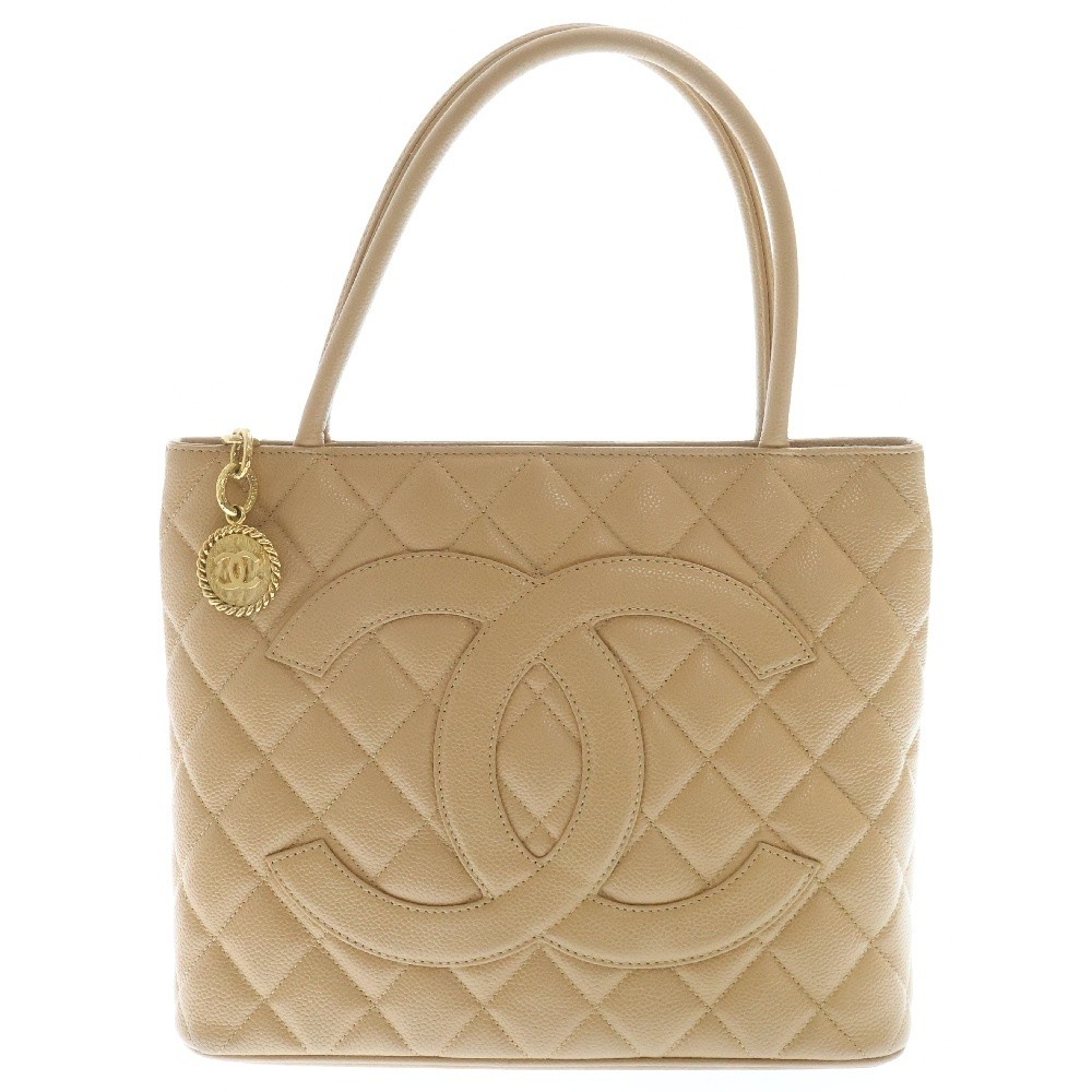 CHANEL Reissue Tote in Beige Caviar Leather with Gold Hardware