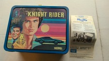 Vintage Knight Rider Lunchbox 1982 Metal Thermos Tin KITT Paperwork Handle Clasp