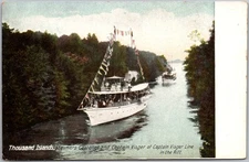 Antique Postcard Steamers Castanet Visger Line Thousand Islands, NY 1910s