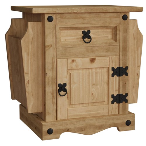 Corona Magazine Table 1 Drawer Side End Distressed Waxed Pine By Home Discount - Picture 7 of 7