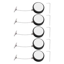 5Set 4.9ft Retractable Remote Round Remote Cable Lock Black Round Iron Cap 