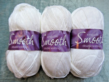 3 x 100g Balls King Cole Smooth DK Microfibre Yarn Soft Sheen White